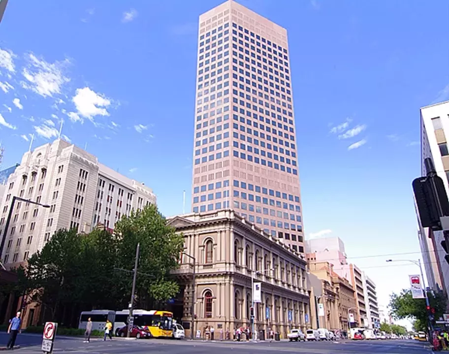 A grade building of Servcorp 91 King William Street in the CBD of Adelaide