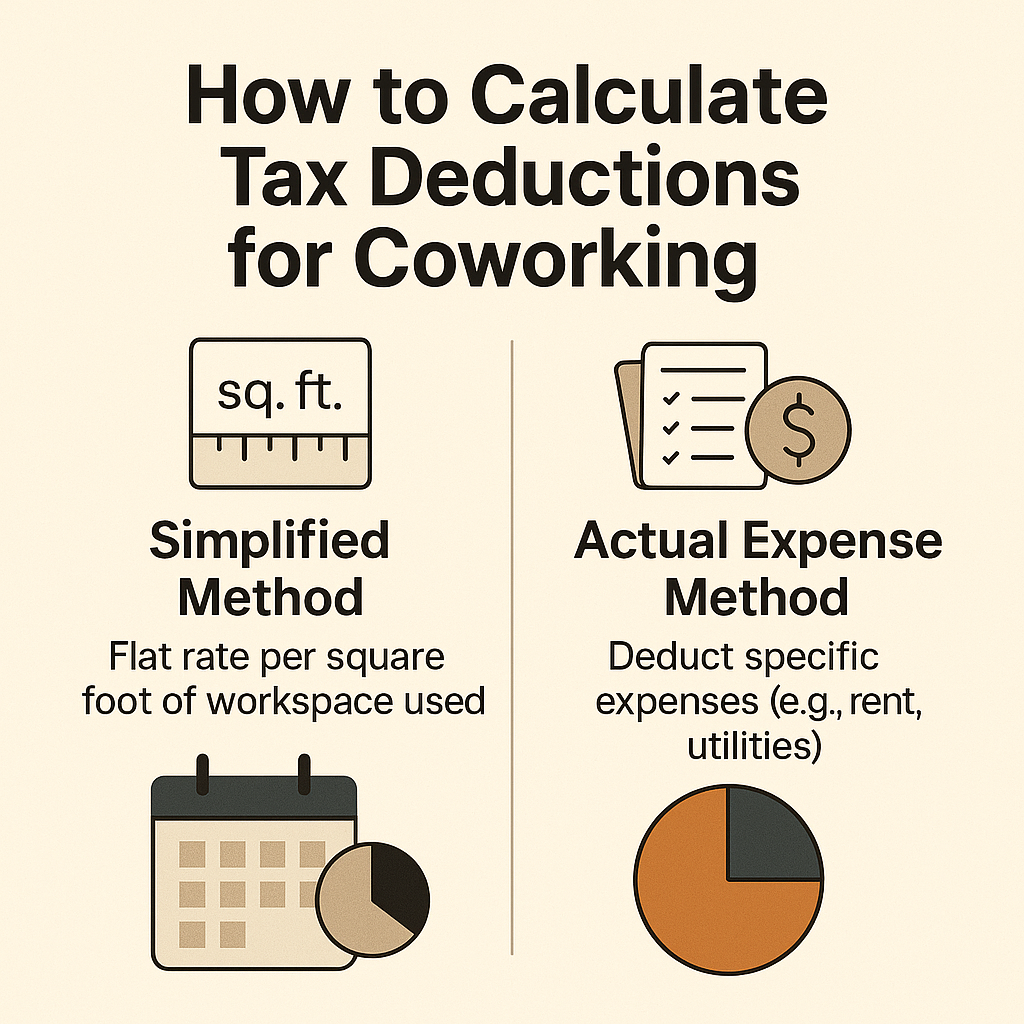 An infographic explaining the method on how to calculate tax deductions for coworking.